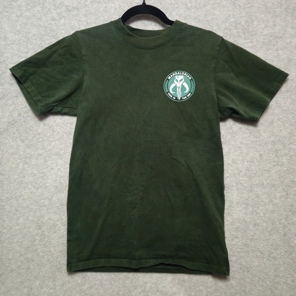 Star Wars Mandalorian Juniors XL‎ Green Graphic T Shirt Mad Engine Disney